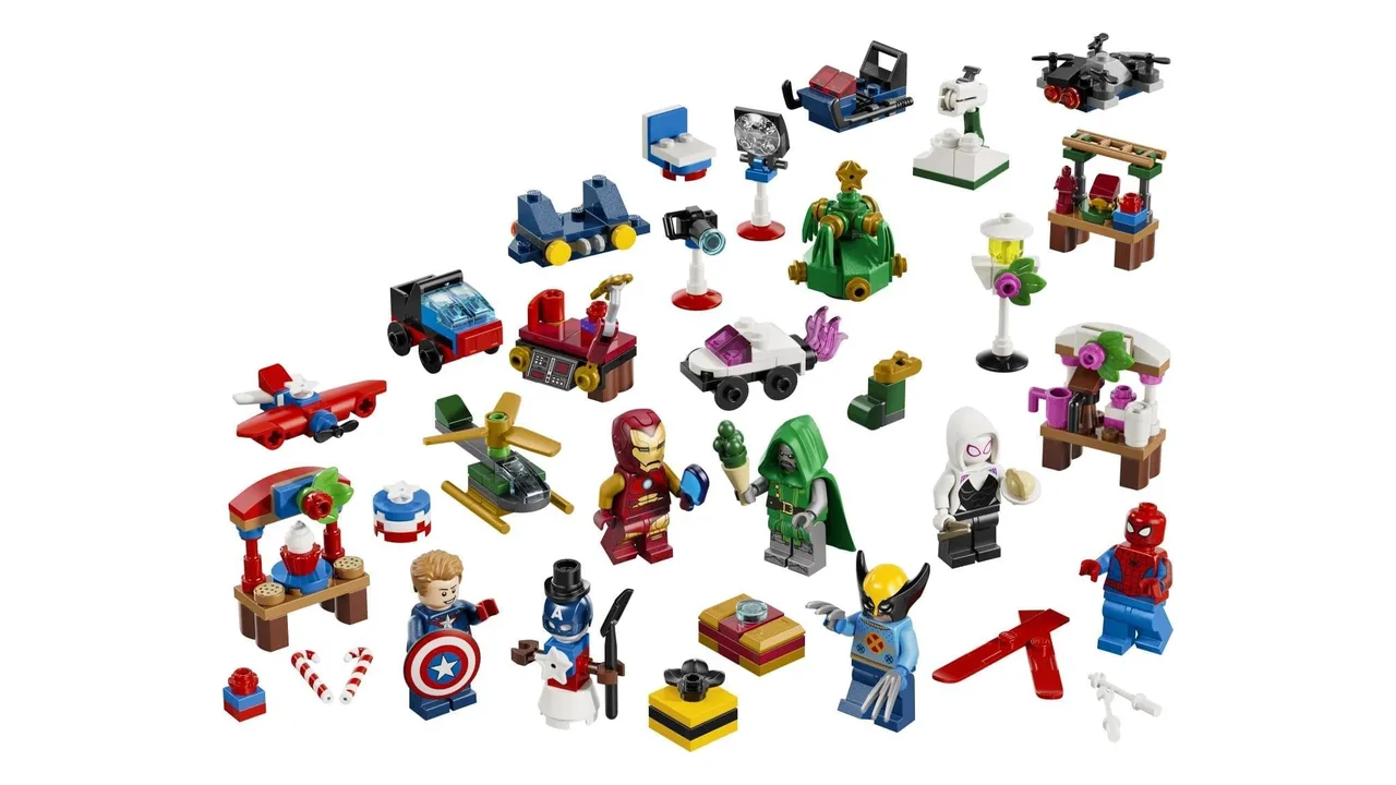 Alle Modelle und Minifiguren aus dem LEGO Marvel Adventskalender 2026.