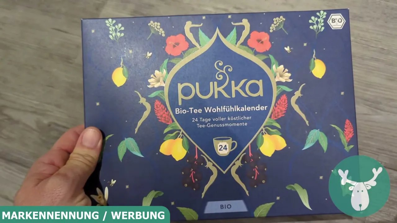 Der Pukka Bio-Tee Adventskalender bietet 24 Beutel für abwechslungsreiche Teemomente im Advent.